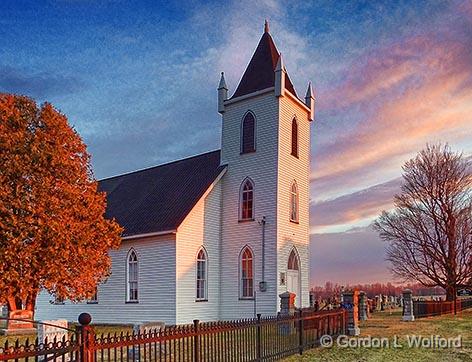 Wolford Chapel At Sunrise_DSCF00554.jpg - My family name (Wolford) is not all that common, so it's alwaysa bit of a shock to see it when I'm out and about.Photographed near Smiths Falls, Ontario, Canada.